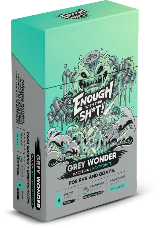 EWTS GREY WONDER - 8 BUSTINE FRAGRANZA MOJITO SANIFICANTE SERBATOIO ACQUE GRIGIE