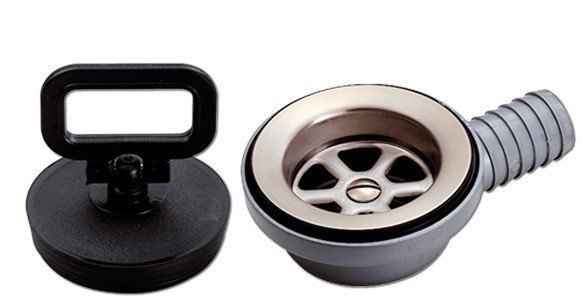 Piletta Ricambio 90° d 25mm con tappo Lavandino Lavabo Camper Caravan Motorhome
