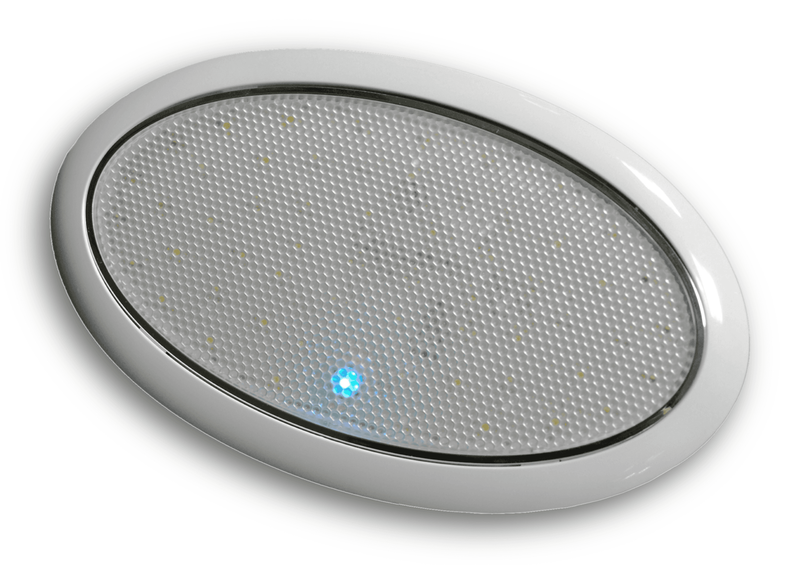 Plafoniera Ultrasottile ovale Bianca con Touch Switch 12V 3.2W 200mm Camper