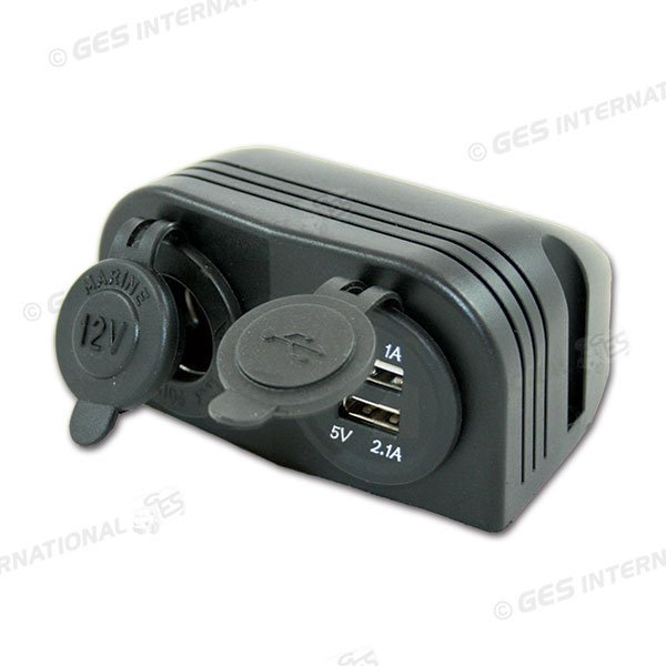 Presa doppia USB 12V a sbalzo Camper Caravan Macchina Auto