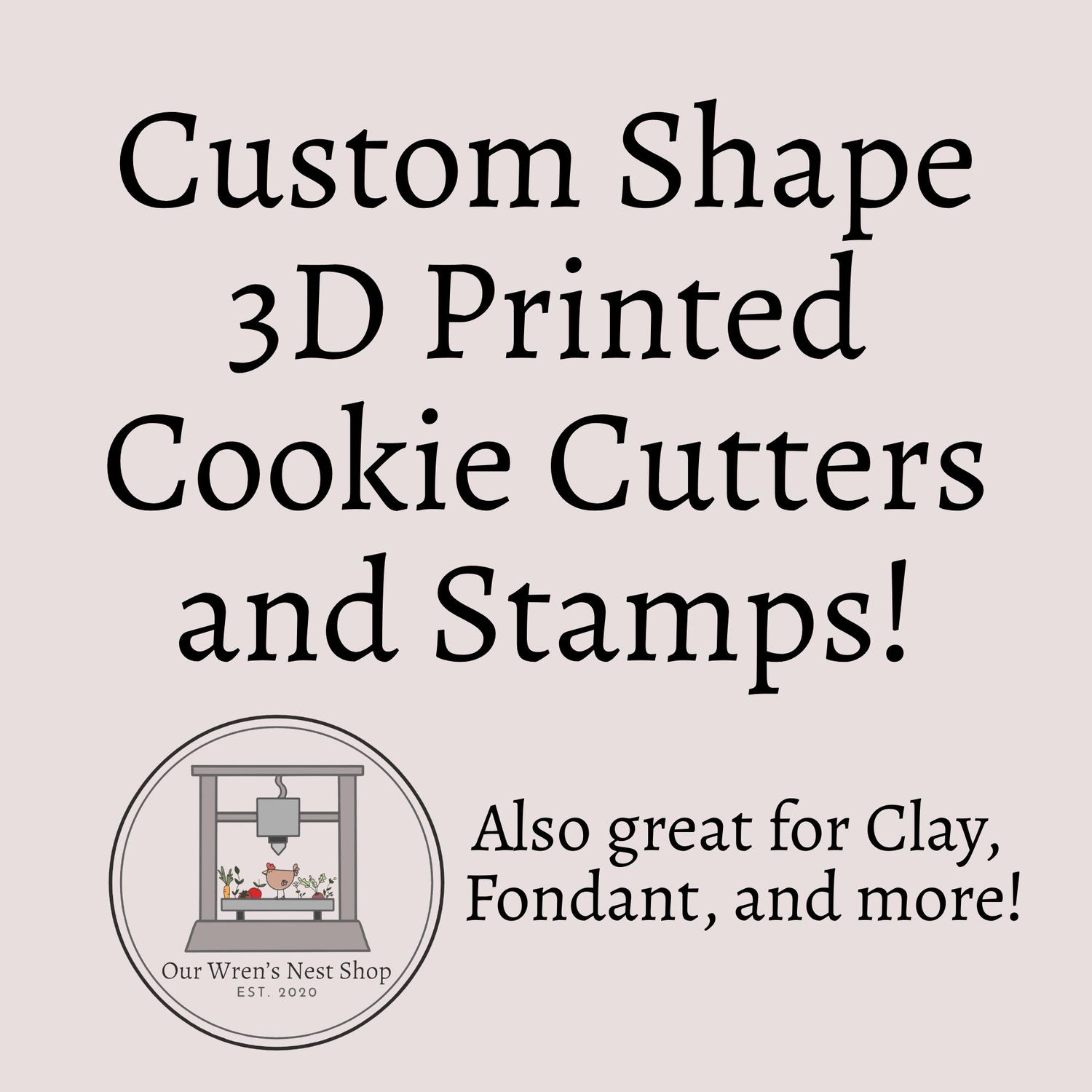 Custom 3D Printed Cookie Cutter and Stamp Set: Personalized Design