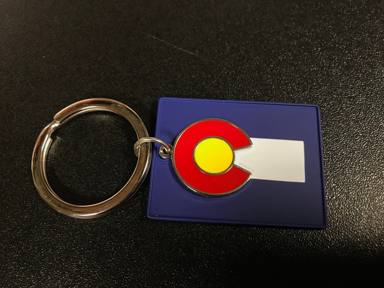 Metal Colorado Flag Keychain