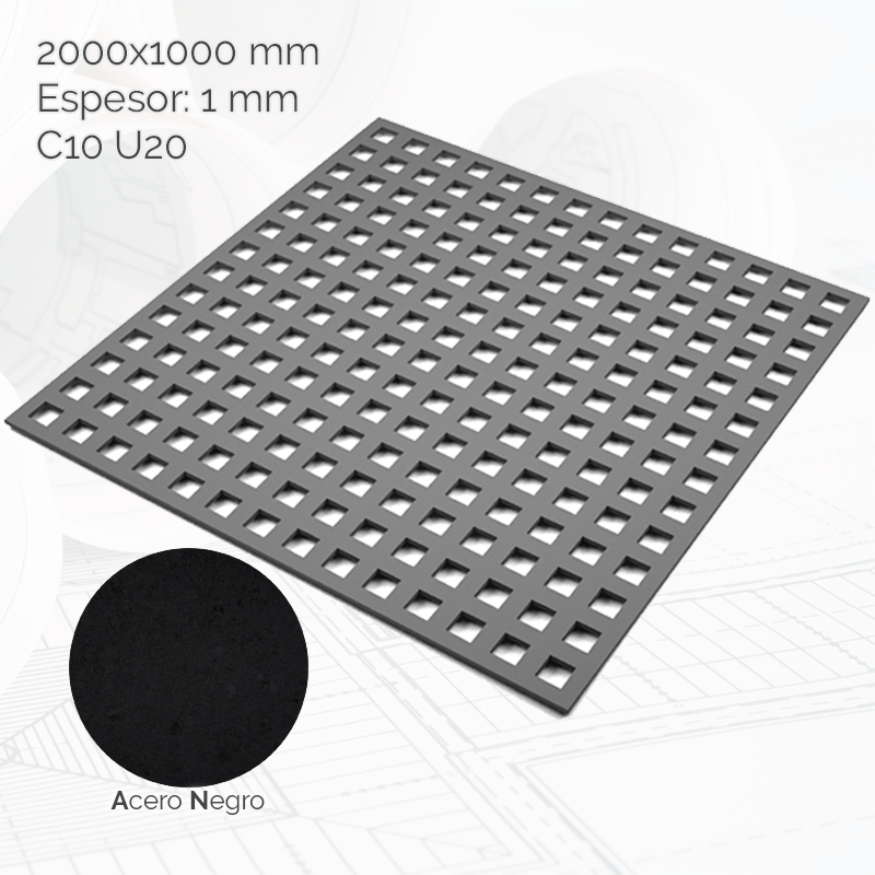 Chapa per. cuadrados 2000x1000mm E1 C10 U20