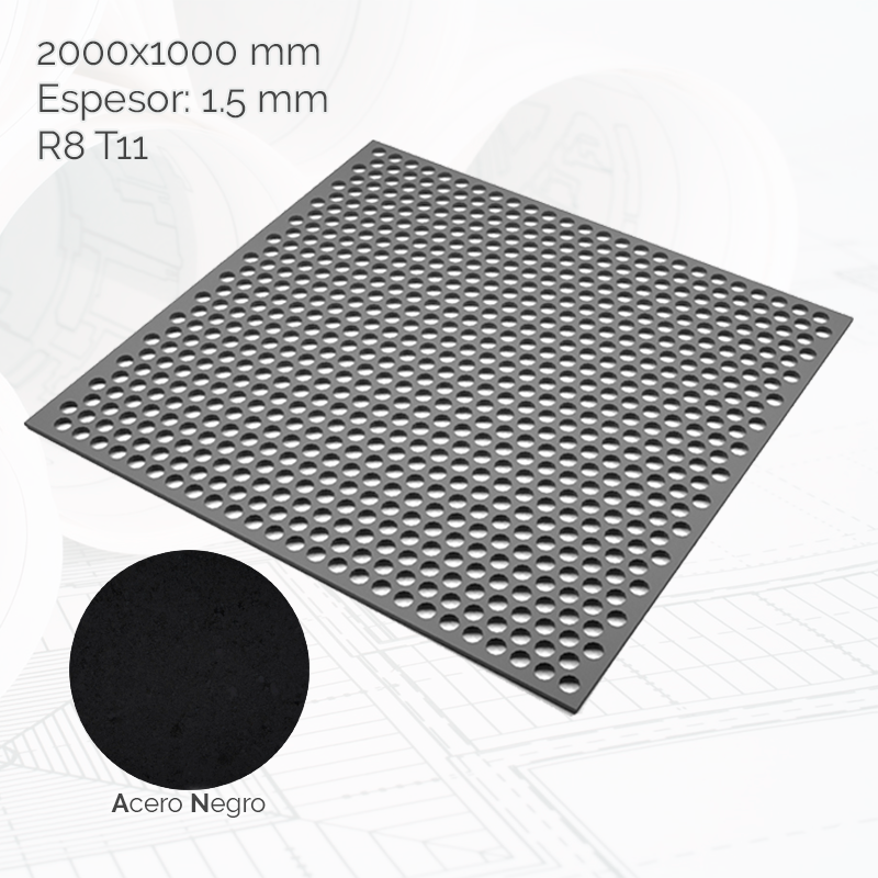 Chapa per. redondos 2000x1000mm E1.5 R8 T11