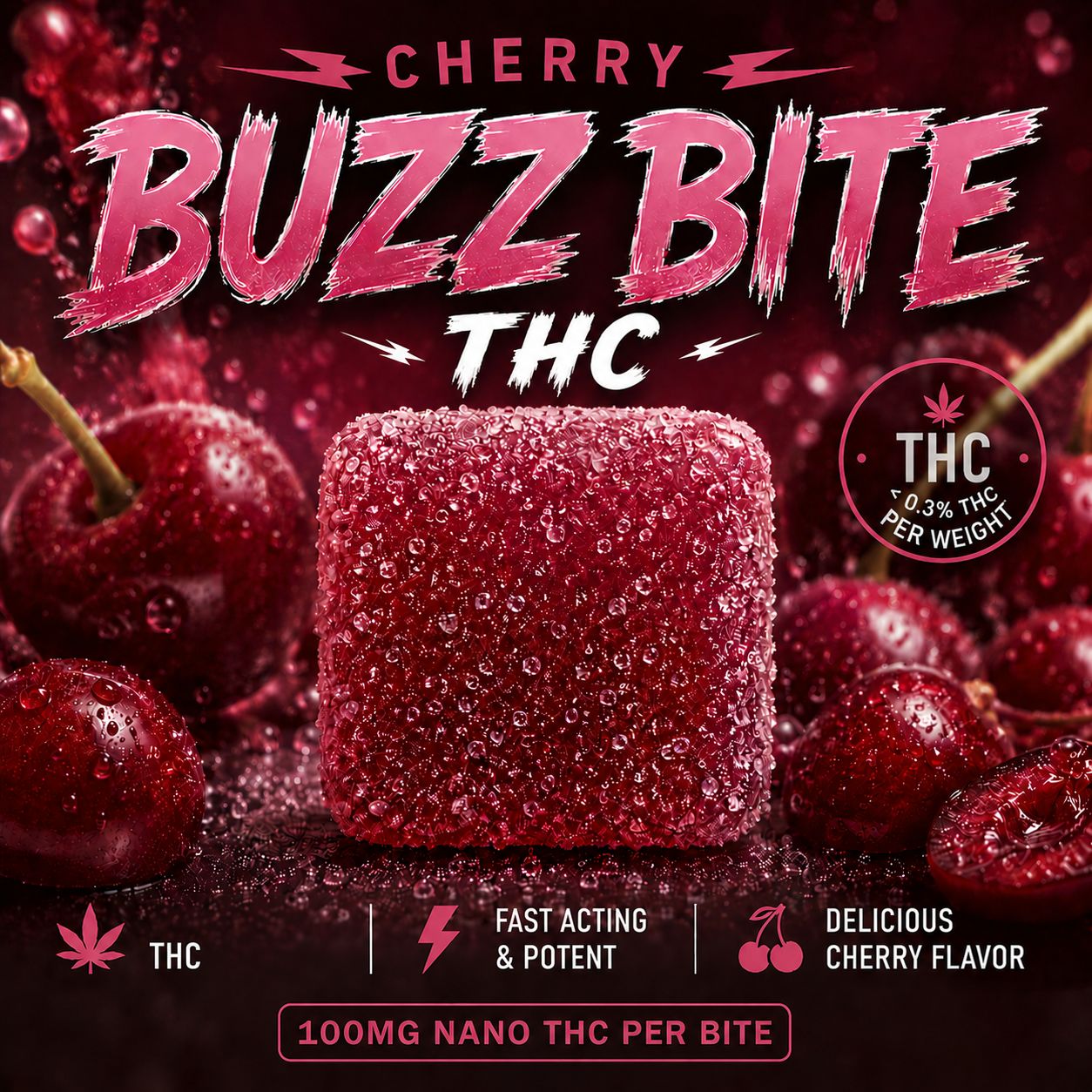 CHERRY BUZZ BITES  [10PK] (100MG)