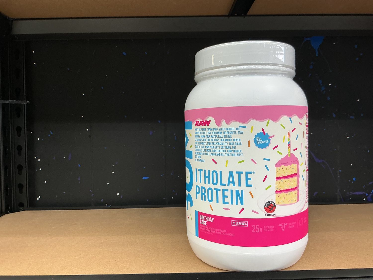 Raw CBUM Itholate protein, Birthday cake