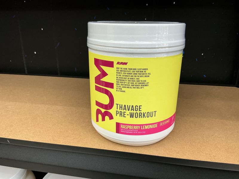 Raw CBum Thavage Pre workout Raspberry Lemonade