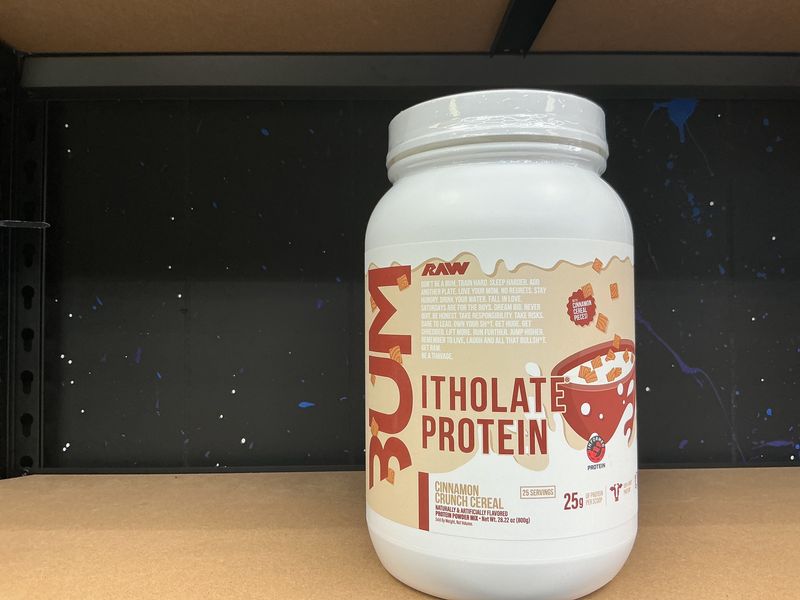 Raw CBUM Itholate protein, cinnamon crunch cereal
