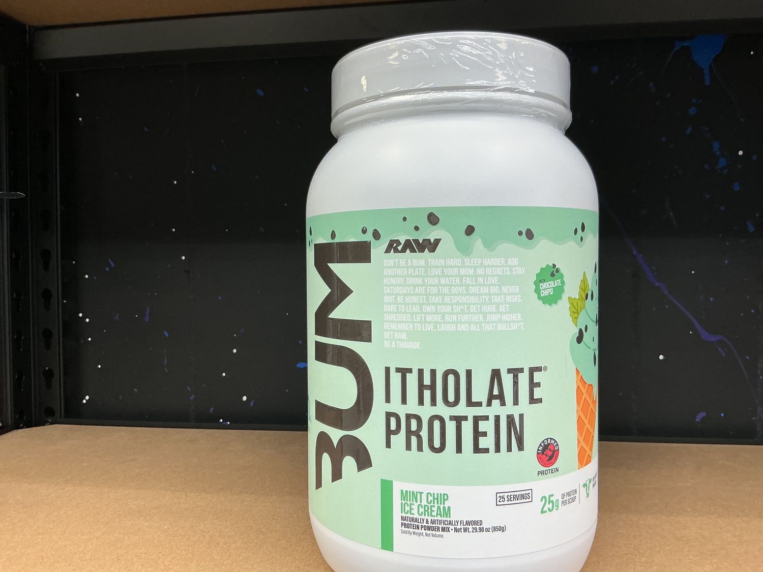 Raw CBUM Itholate protein, Mint chip ice cream