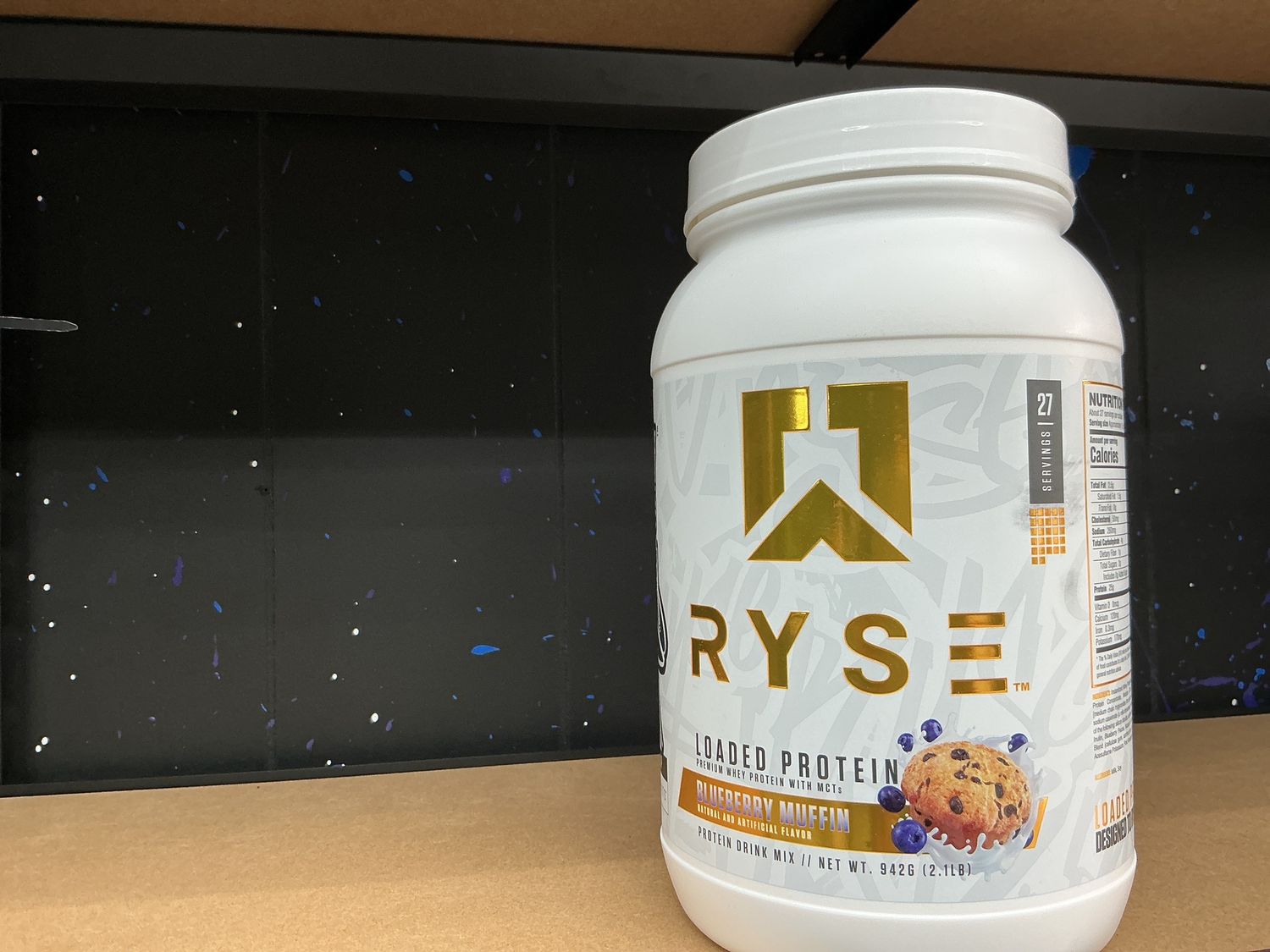 Ryse loaded protein, blueberry muffin