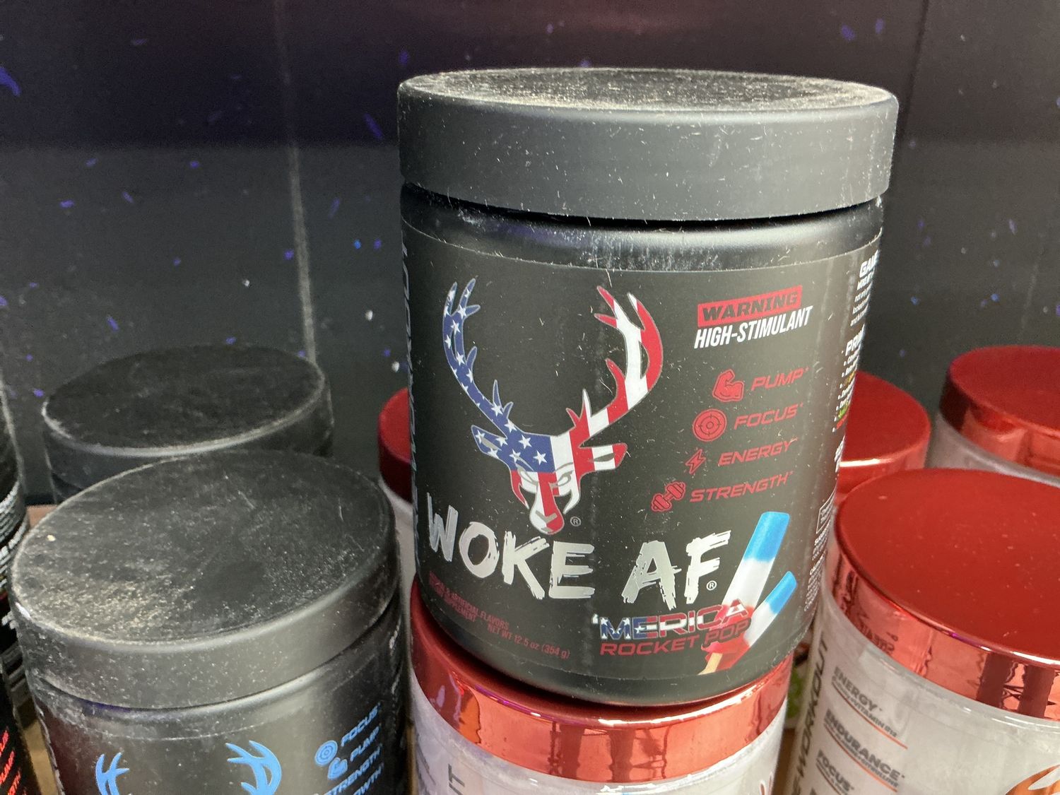 Bucked Up Woke AF High Stimulant, Flavor: rocket pop