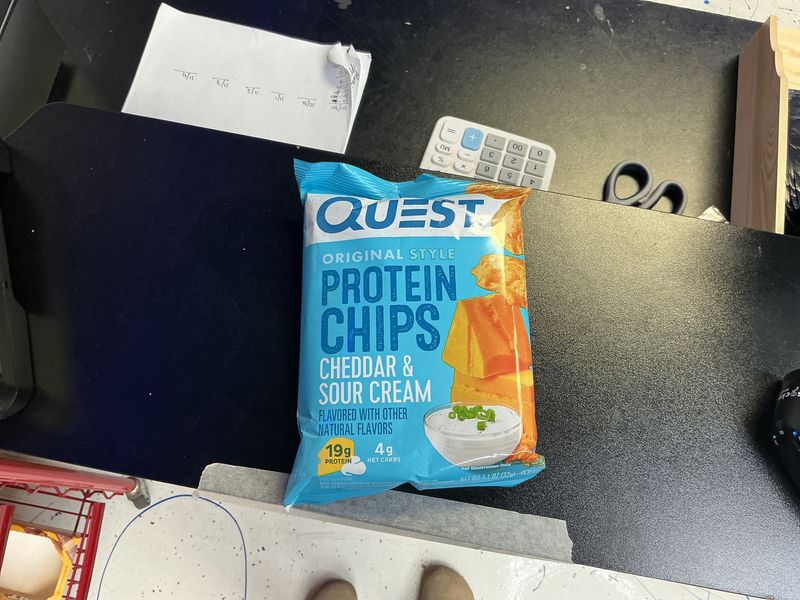 Quest protein chips,  cheddar, and sour cream