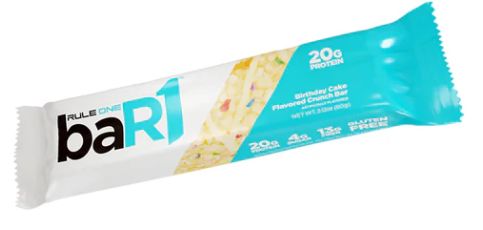 Rule1 Bar1 protein bar birthday cake crunch bar
