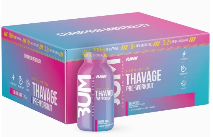 Raw Bum High Stem Thavage Pre-Workout, Miami Vice