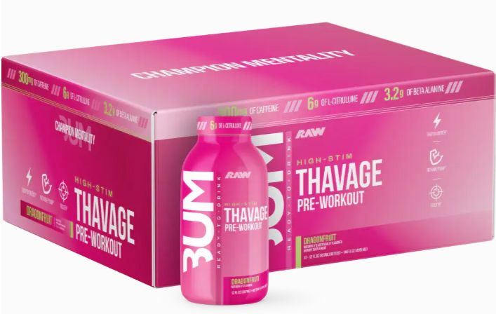 Raw Bum High Stem Thavage Pre-Workout, Dragon Fruit