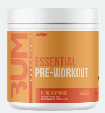 Raw CBUM Essential Pre Workout Peach Mango
