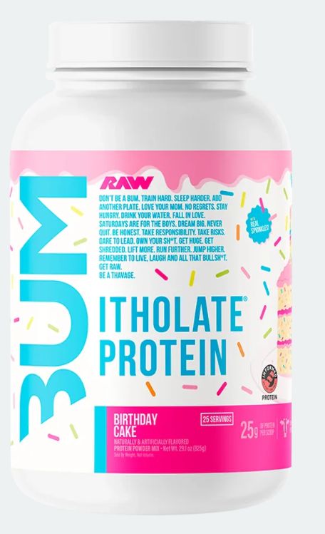 Raw CBUM Itholate protein, Birthday cake
