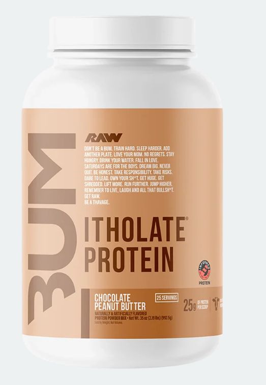 Raw CBUM Itholate protein, Chocolate, peanut butter