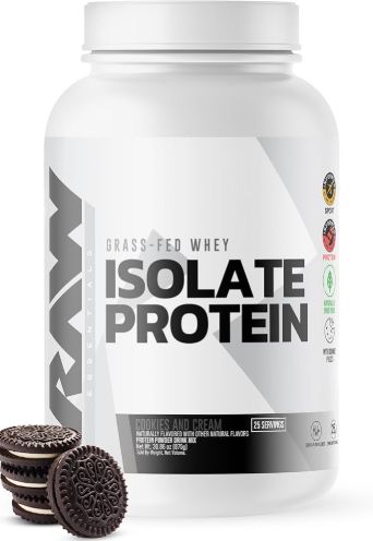 Raw Gras Fed Whey Isolate Protein Cookies, and cream