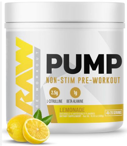 Raw pump non Stim pre workout,  Lemonade