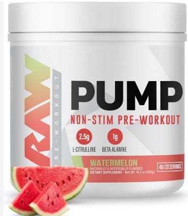 Raw pump non Stim pre workout, watermelon