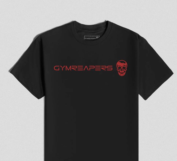 Basic Tee, Size: Black/red-L