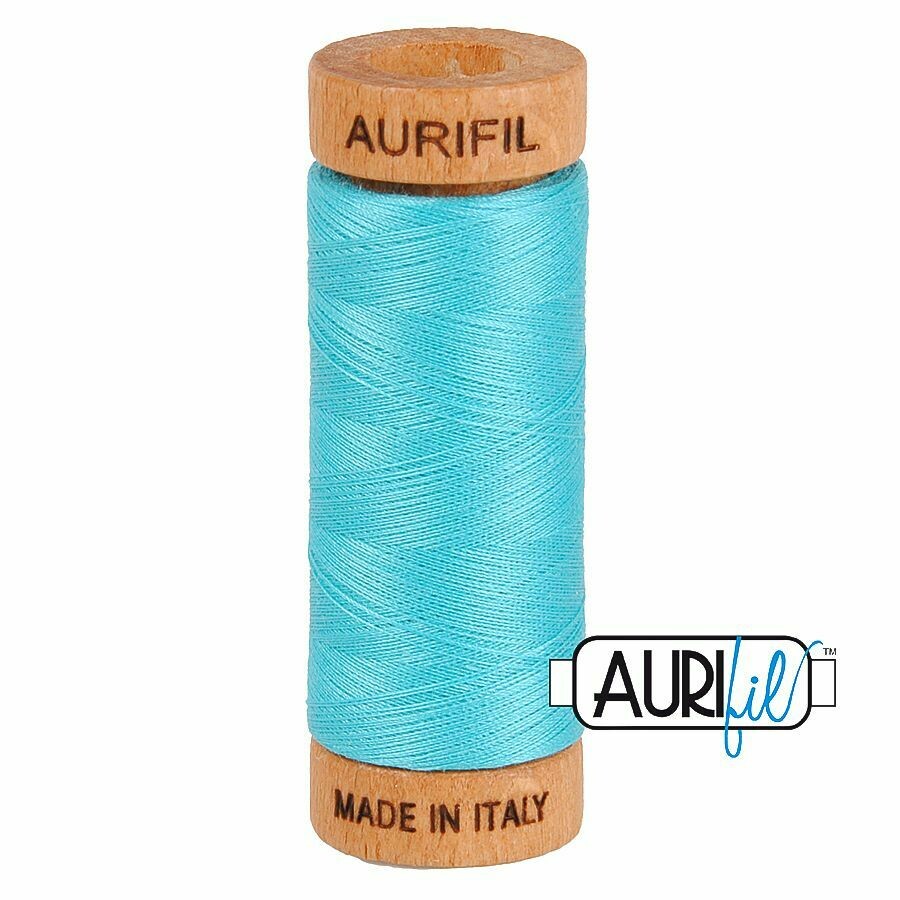 Col. #5005 Bright Turquoise - Aurifil 80 Weight