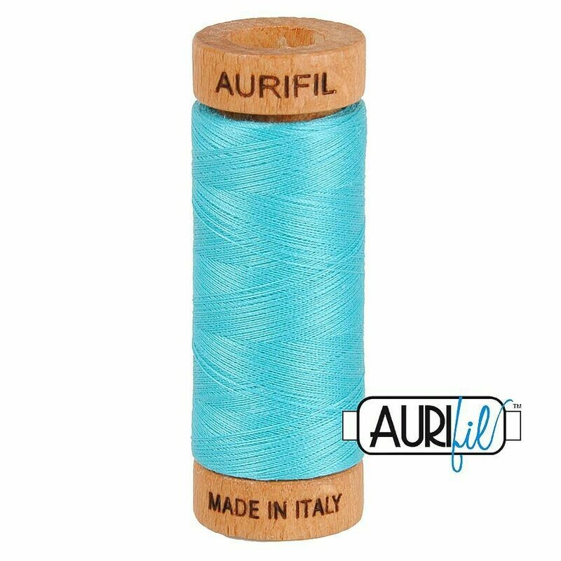 Col. #5005 Bright Turquoise - Aurifil 80 Weight Col. #5005 Bright Turquoise - Aurifil 80 Weight
