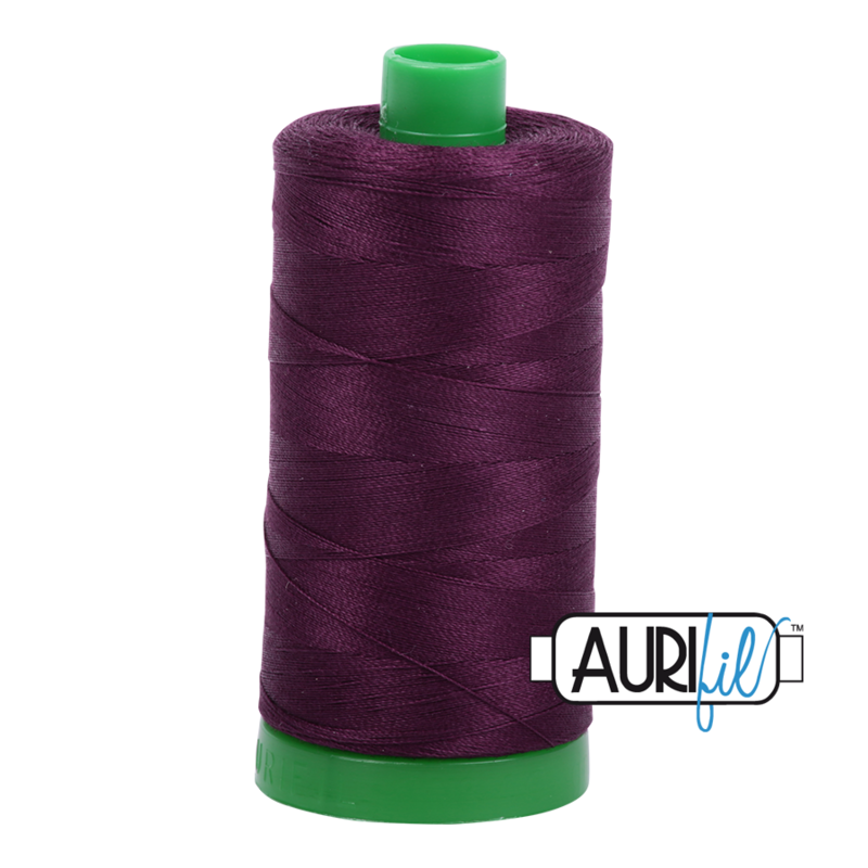 Col. #1240 Very Dark Eggplant - Aurifil 40 Weight Col. #1240 Very Dark Eggplant - Aurifil 40 Weight