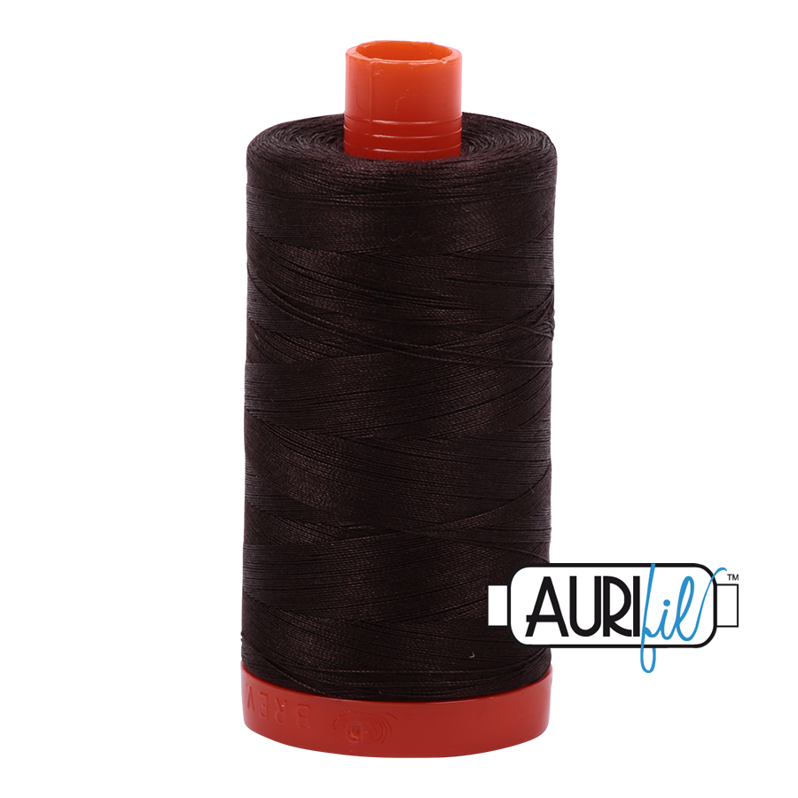 Col. #1130 Very Dark Bark - Aurifil 50 Weight