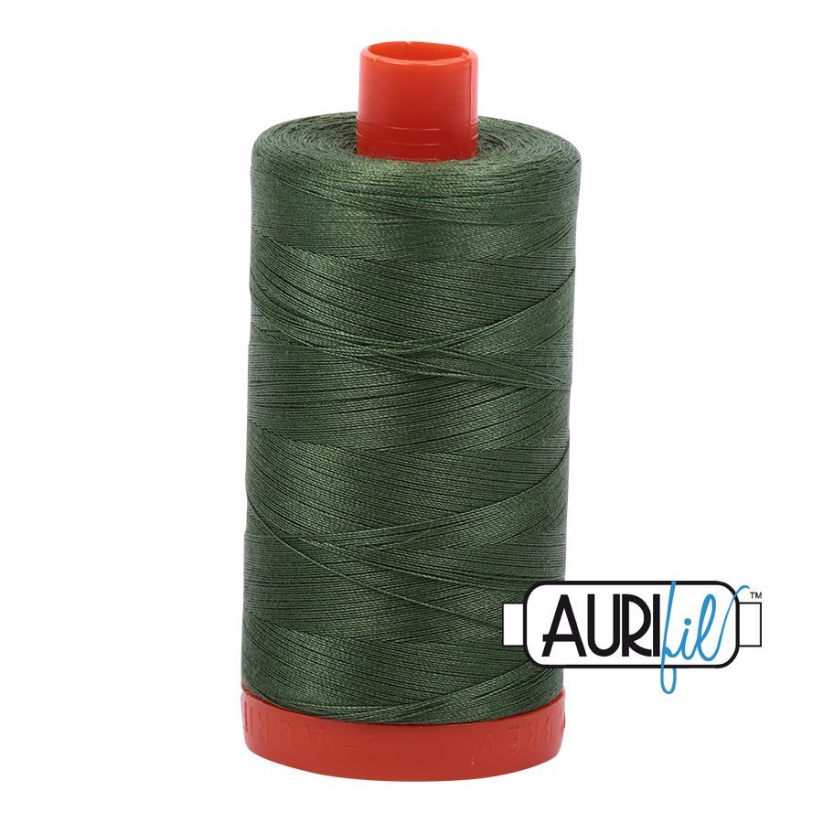 Col. #2890 Very Dark Grass Green - Aurifil 50 Weight, Thread Length: 1300M spool