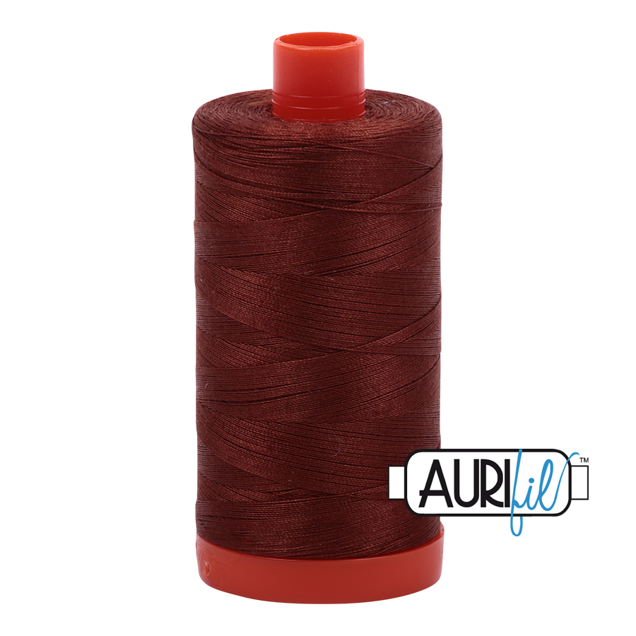 Col. #4012 Copper Brown - Aurifil 50 Weight, Thread Length: 1300M spool