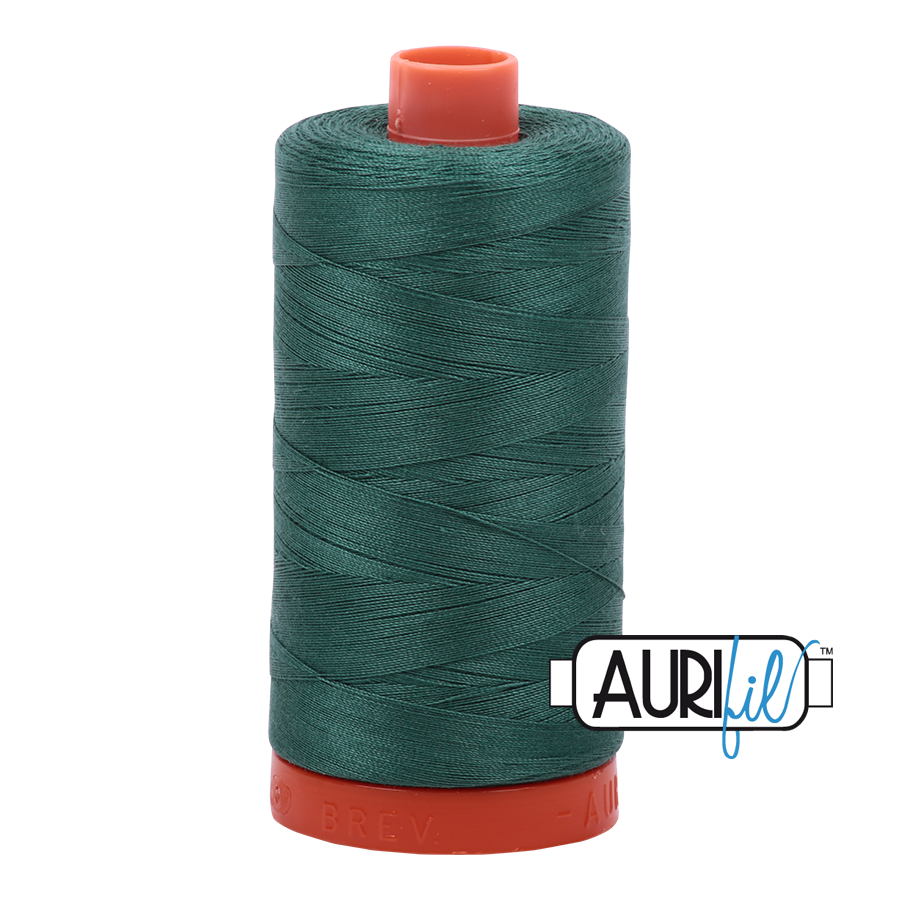 Col. #4129 Turf Green - Aurifil 50 Weight, Thread Length: 1300M spool