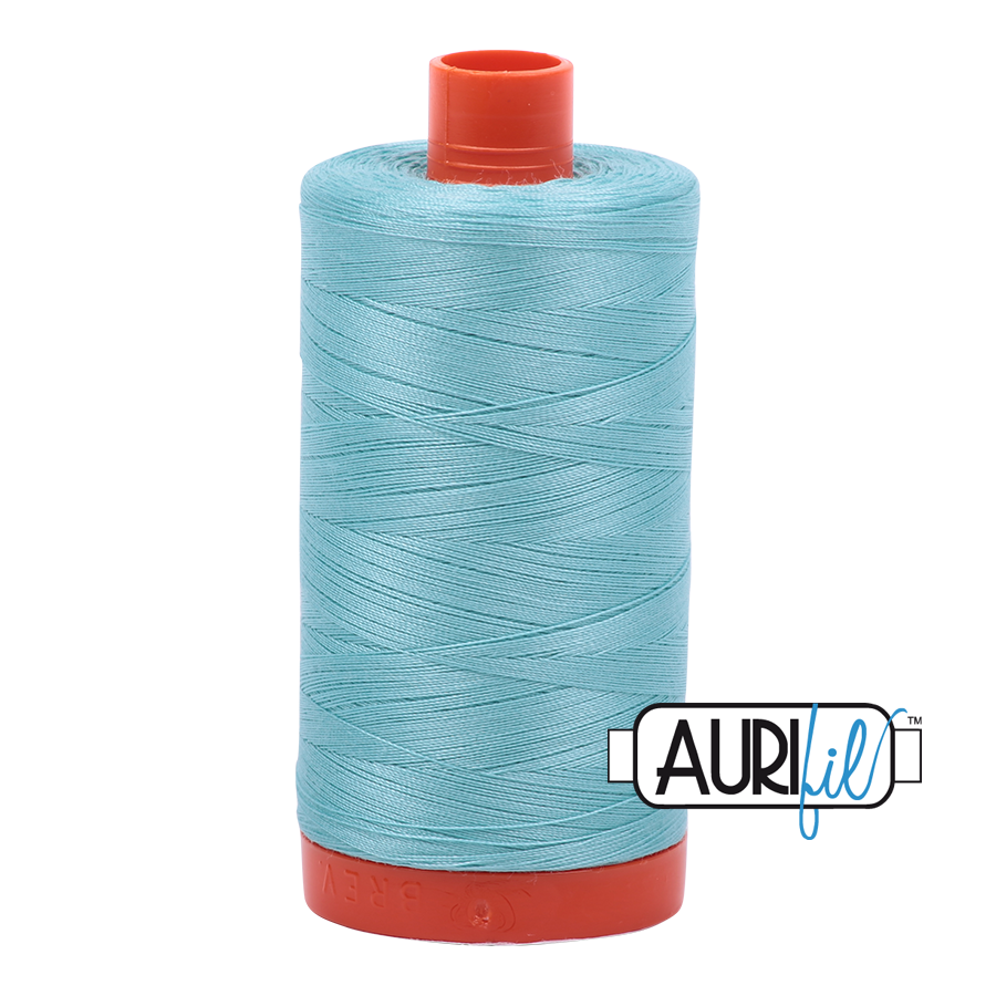 Col. #5006 Light Turquoise - Aurifil 50 Weight, Thread Length: 1300M spool