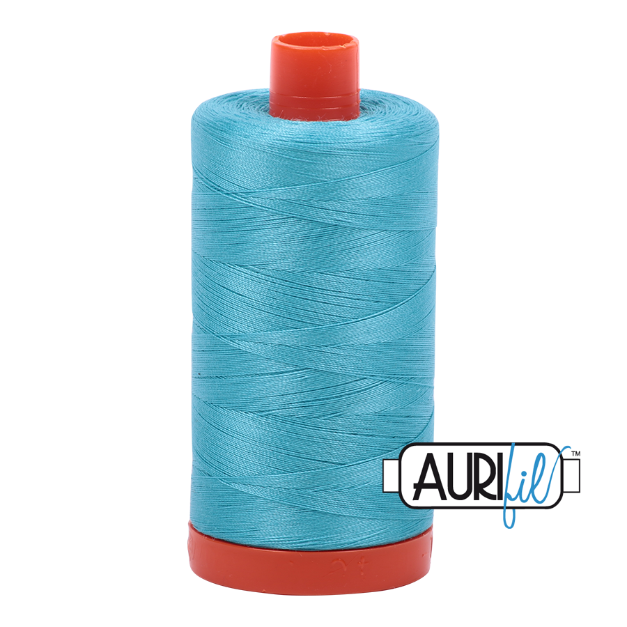 Col. #5005 Bright Turquoise - Aurifil 50 Weight