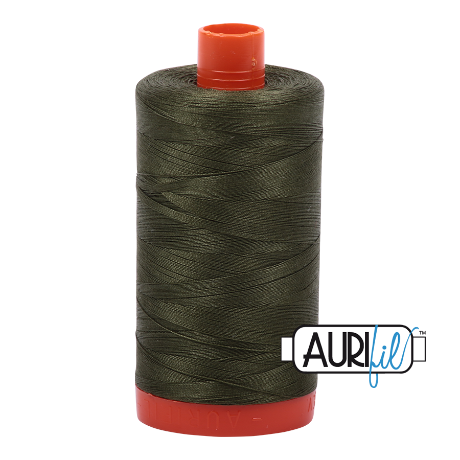 Col. #5023 Medium Green - Aurifil 50 Weight, Thread Length: 1300M spool