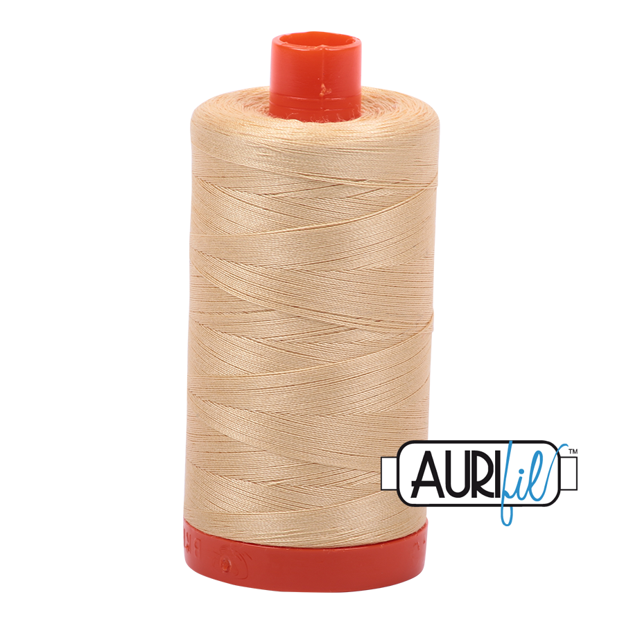 Col. #6001 Light Caramel - Aurifil 50 Weight, Thread Length: 1300M spool