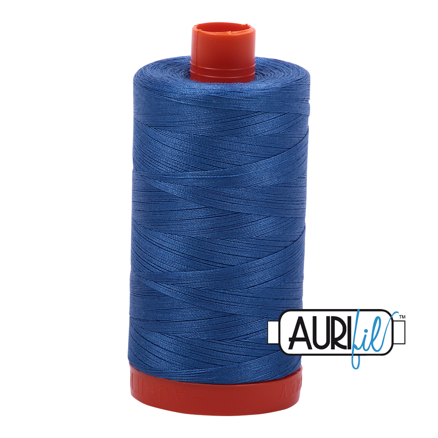 Col. #6738 Peacock Blue - Aurifil 50 Weight, Thread Length: 1300M spool