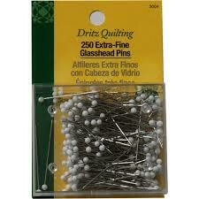 Extra-Fine Glass Head Quilting Pins