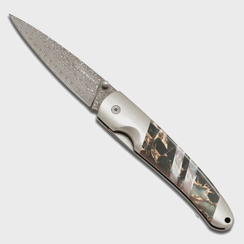 DGE70 GEMSTONE EXOTICS DEMASCUS 4" LOCK KNIFE
