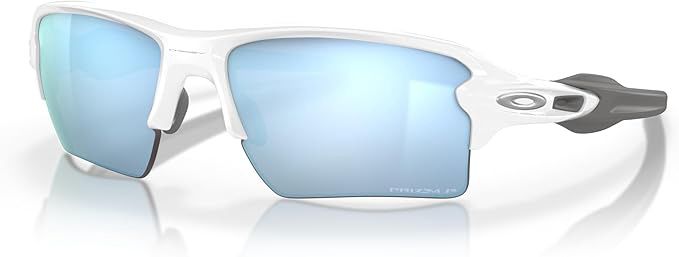 FLAK 2.0 XL POLISHED WHITE FRAME W/ DEEP H2O PRIZM LENSES