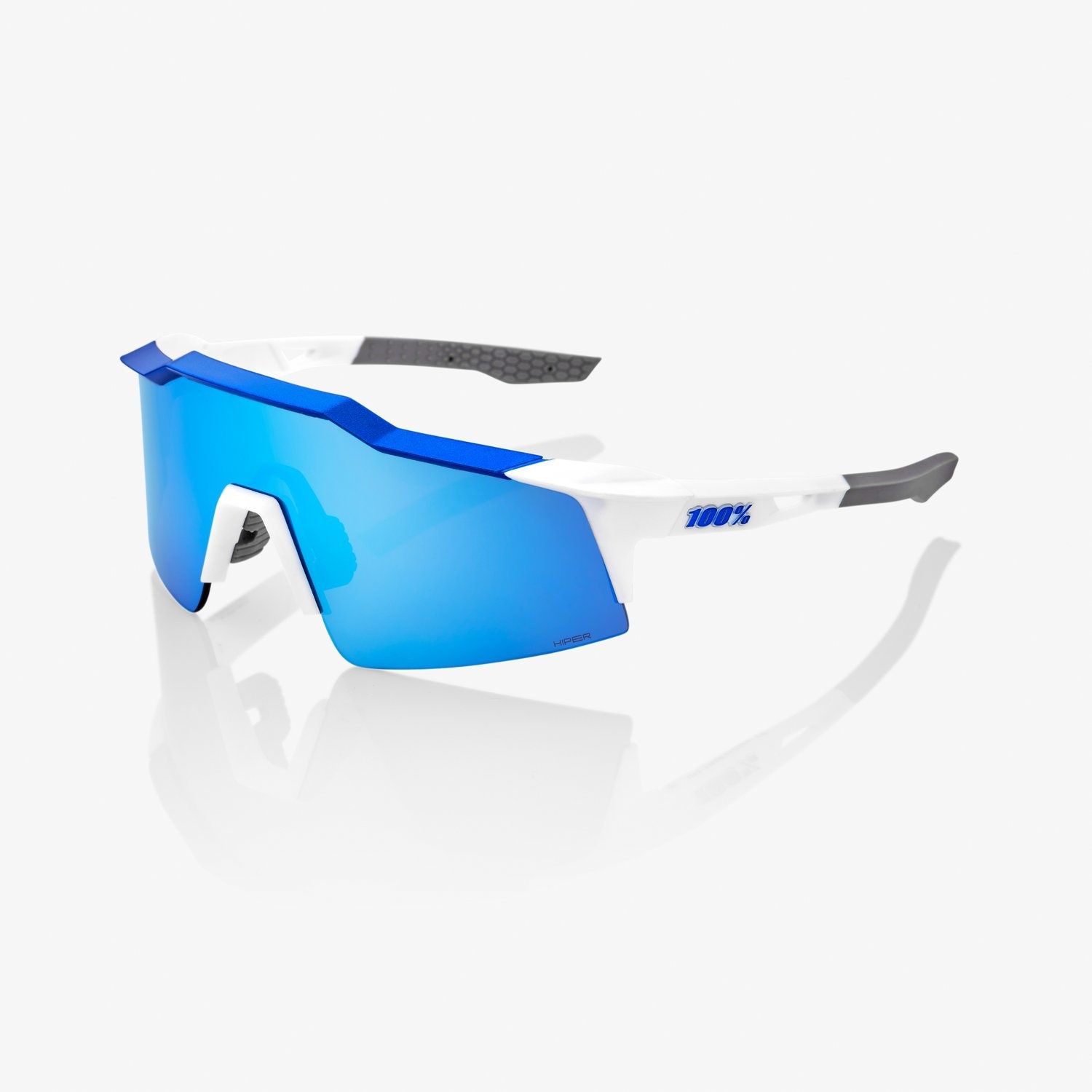 100% Speedcraft SL , Color: MATTE WHITE/METALLIC BLUE