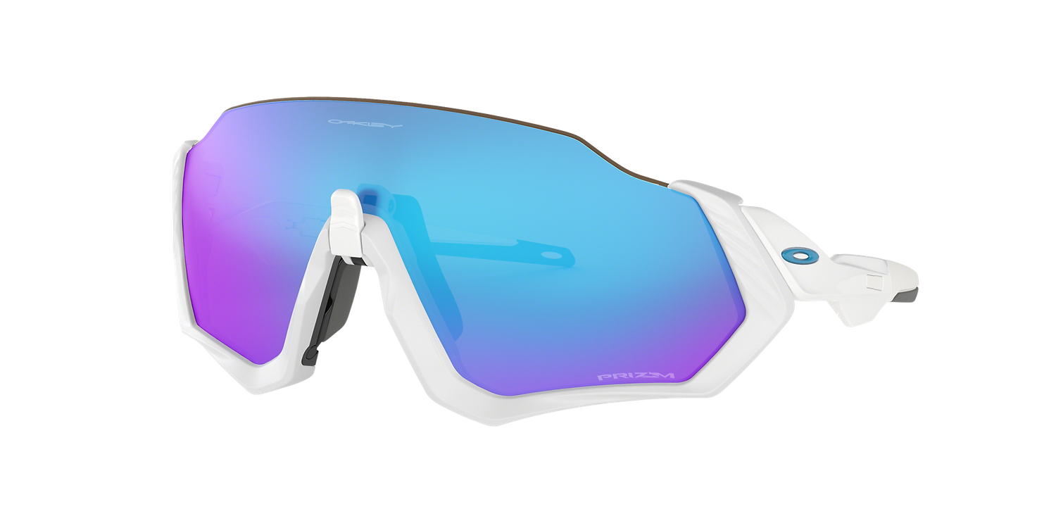 Oakley FLIGHT JACKET , Color: MATTE WHITE W/ PRIZM SAPPHIRE