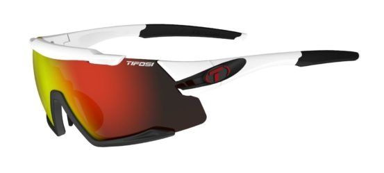 Tifosi Aethon, White/Black  Interchangeable Sunglasses - Clarion Red/AC Red/Clear