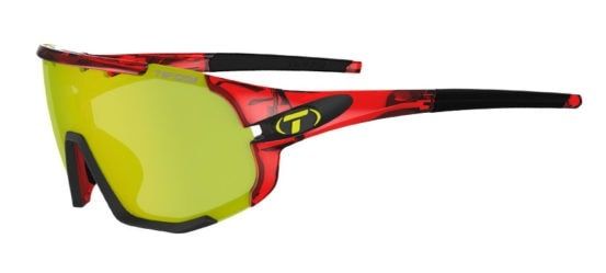 Tifosi Sledge, Crystal Red Interchangeable Sunglasses - Clarion Yellow/AC Red/Clear