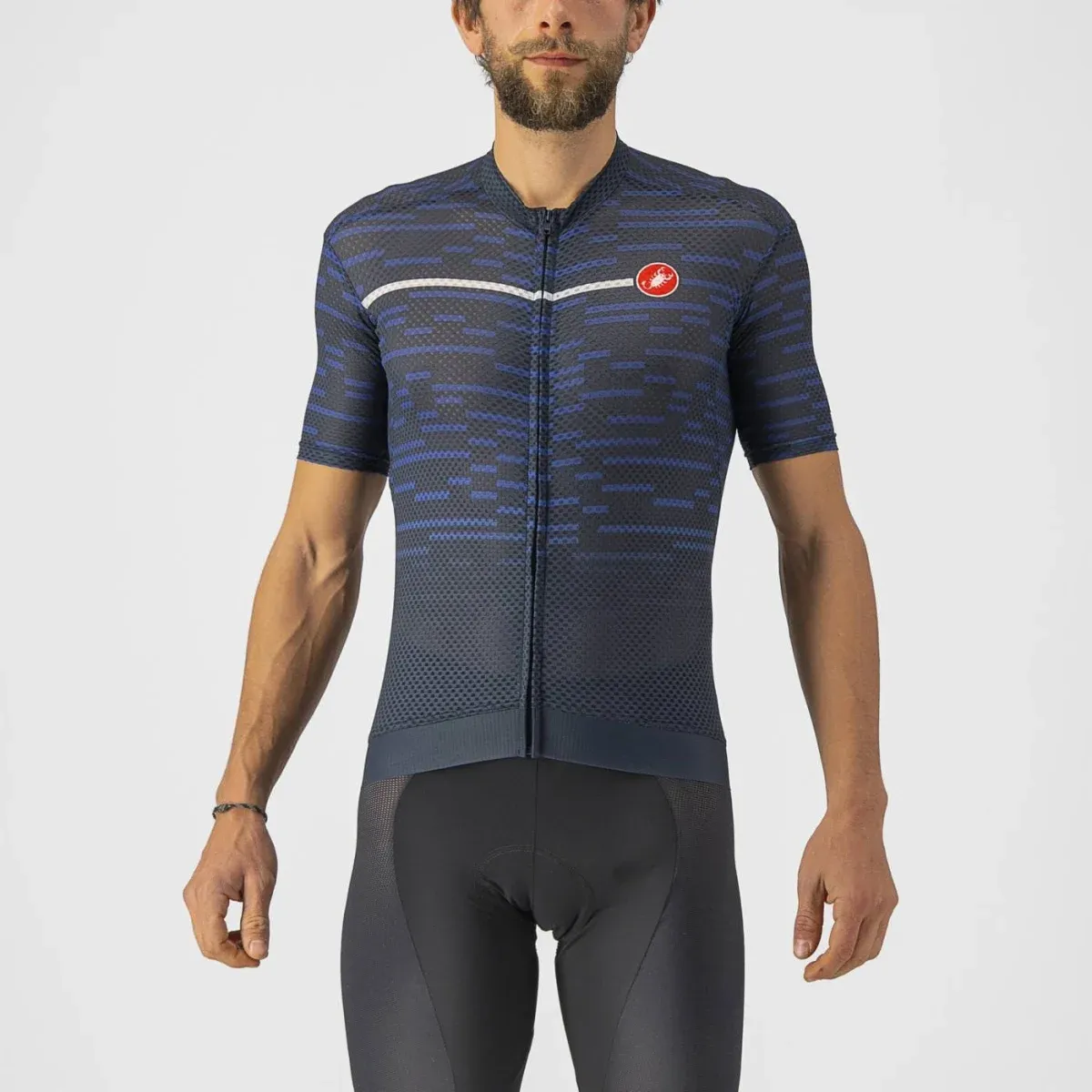 Castelli Insider Jersey, fiery red/savile blue -XL