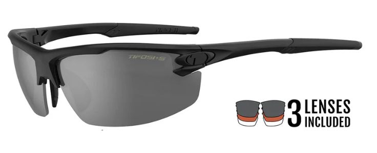 Z87.1 Rivet, Blackout Interchangeable Sunglasses, Smoke/HC Red/Clear