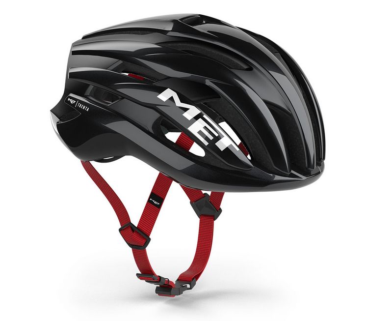 MET Trenta Helmet - Black/Red Gloss, Medium