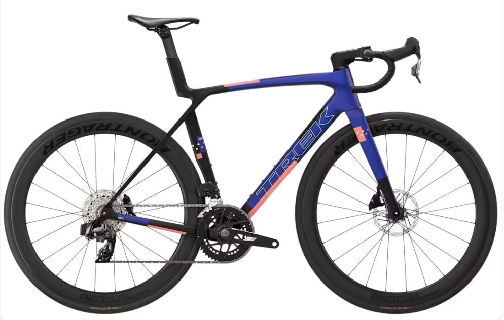 Madone SL 6 AXS Gen 8, M Matte Cobalt Blue/Trek Black/Living Coral