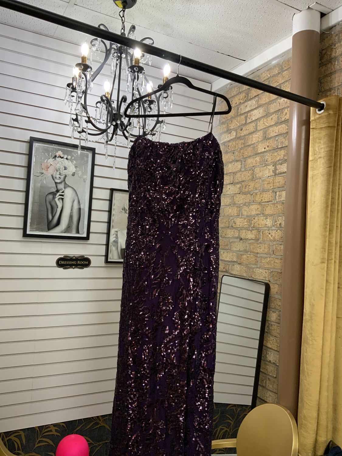 Aria Sequin Plum Gown Size 3X
